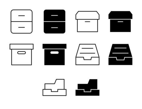 archivo ui icono conjunto sólido y línea documento apoyo estilo colección vector