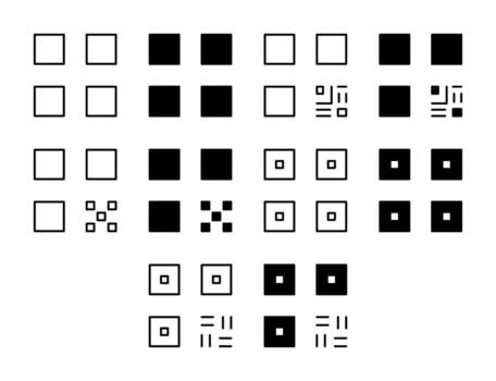 qr código ui icono conjunto sólido y línea código de barras digital estilo colección vector