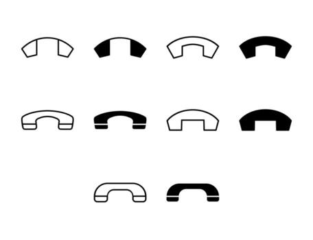 Call End UI Icon Set Solid and Line Disconnect Phone Style Collection vector