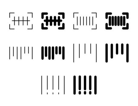 Barcode UI Icon Set Solid and Line Code Product Style Collection vector