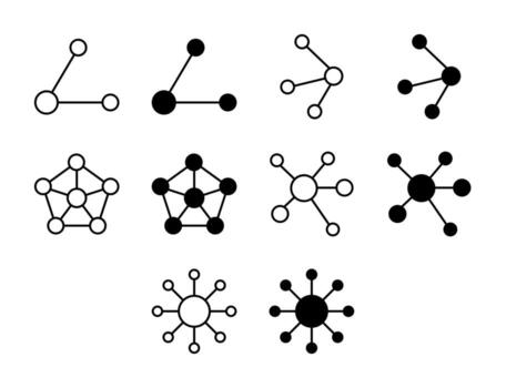 Network UI Icon Set Solid and Line Signal Global Style Collection vector