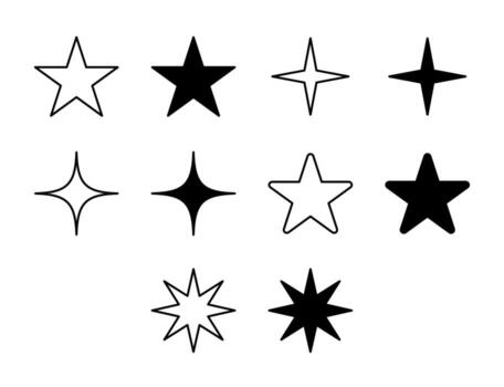 estrella ui icono conjunto sólido y línea clasificación revisión estilo colección vector