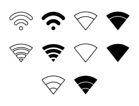 Wi-Fi UI Icon Set Solid and Line Network Connection Style Collection vector