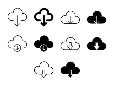 descargar ui icono conjunto sólido y línea obtener archivo estilo colección vector