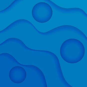 Blue Wave Background. Abstract Minimalistic Pattern with Shadows. vector
