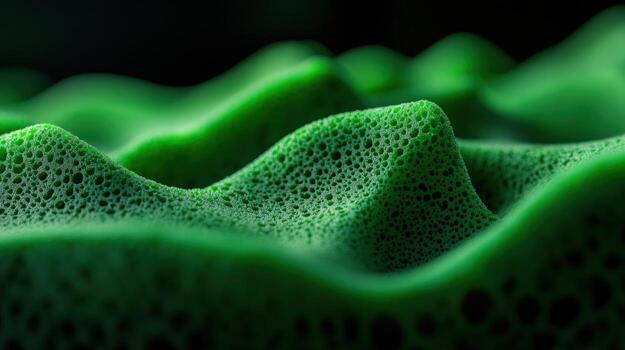 Abstract green textured surface with undulating patterns photo