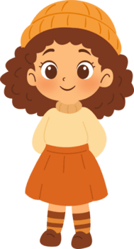 kawaii menina ilustração outono png