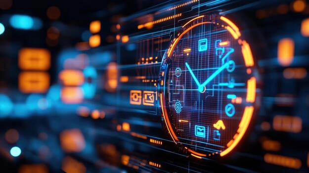 Digital Clock Interface Data Stream photo