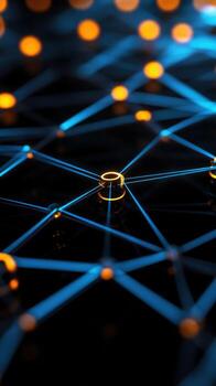 Network Node Connection, Abstract, Digital, Glow, Background, Technology, Data Visualization photo