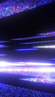 Abstract flowing waves of colorful glowing pixels forming futuristic digital light patterns video