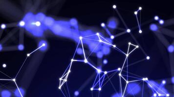Abstract neural network pattern with glowing blue nodes video