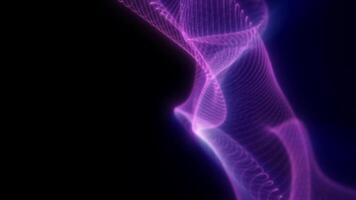 Soft purple light structures bend and curve across a black background, forming minimal yet intricate flowing digital waves video