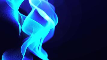 dinâmico brilhando azul malha onda do partículas em uma digital fundo video
