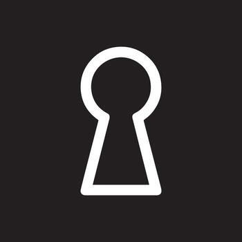 White keyhole icon a timeless symbol of mystery access and hidden knowledge vector