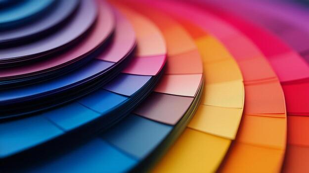 Color Palette Display Showcasing a Vibrant Spectrum of Hues in a Creative Setting photo