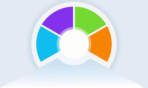 un vistoso circular icono con un blanco antecedentes vector