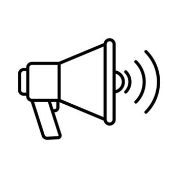 megaphone line icon design template simple and clean vector