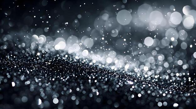 Shimmering Silver Stardust Scattered Across Dramatic Dark Background photo