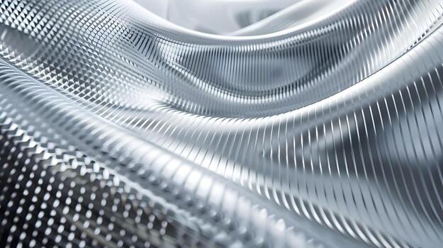 Sophisticated Silver Metal Mesh Pattern with Delicate Shimmer Suitable for Luxury Fashion or Technology Ads photo