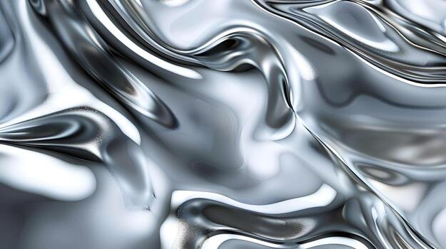 Flowing Liquid Silver Background Conveying Fluidity and Premium for Luxurious Setting photo