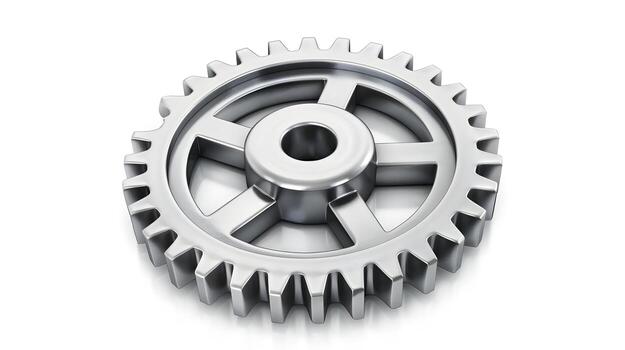 Intricate Metallic Gear Icon Emphasizing Mechanics and Industrial Engineering photo