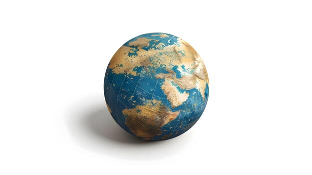 3D Globe Icon Representing Global Connectivity and Digital Technological Innovation photo