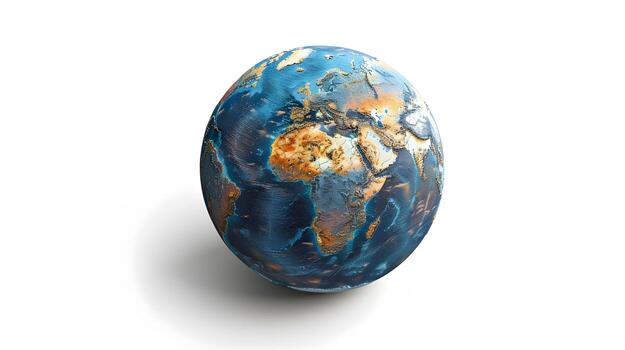 3D Globe Icon Emphasizing Global Connectivity and Worldwide Interrelations photo