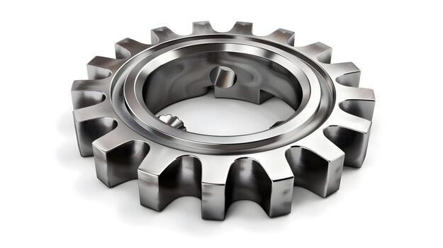 Intricate Metallic Gear Cog 3D Icon Emphasizing Industrial Mechanics and Engineering photo