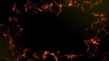 abstrakt strömma av gyllene lysande partiklar i djup Plats slinga animerad video