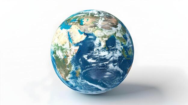Detailed 3D Globe Icon Emphasizing Global Connectivity photo