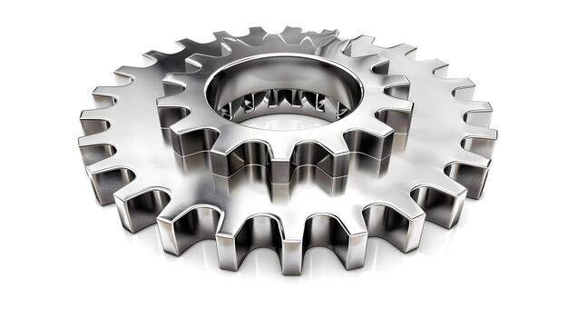 Intricate Metallic Gear Cog Icon Emphasizing Mechanics and Industry photo