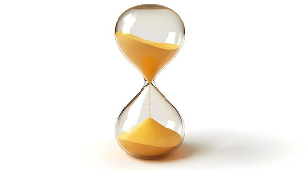 Detailed and 3D Hourglass Icon Representing Flowing Sand and Passing Time photo