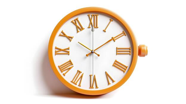 Classic Analog 3D Clock Icon Representing Time Management and Punctuality photo