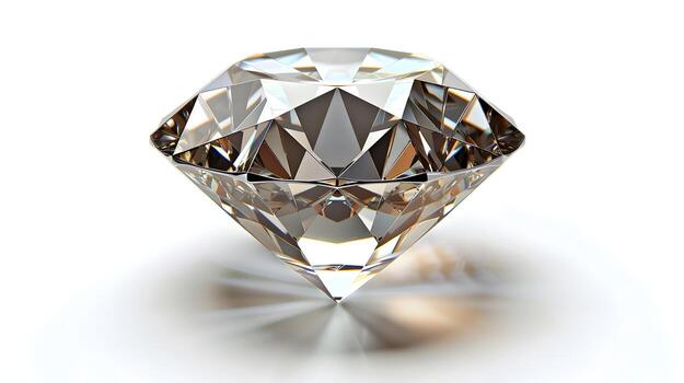 Resplendent 3D Diamond Icon Representing Luxury,Wealth,and Commitment photo