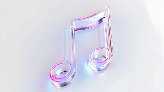fluido 3d música Nota icono simbolizando Arte y creatividad foto