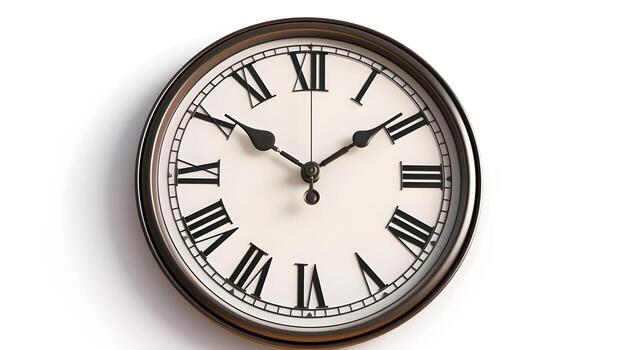 elegante término análogo reloj icono representando hora administración y puntualidad foto