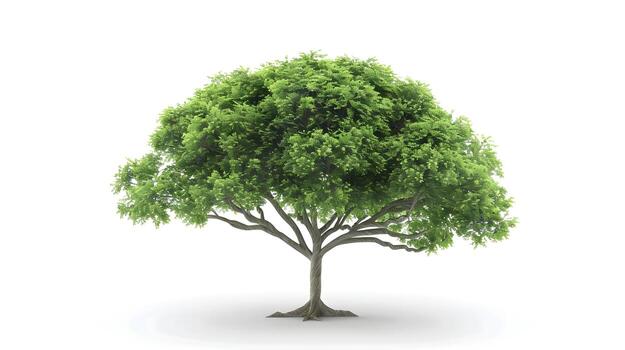 Lush Green Tree Icon Symbolizing Environmental Care and Nature Protection photo