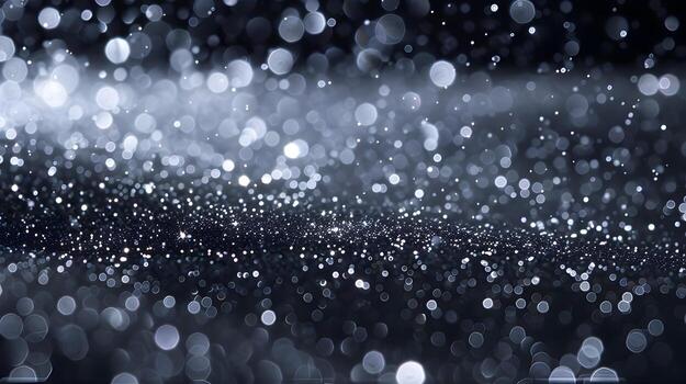 Elegant Silver Sparkles Scattering Across a Captivating Starry Night Background for Luxury Branding and Event Invitations photo