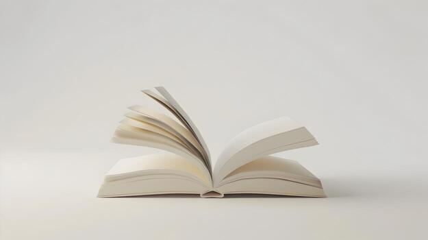 3D Book Icon Symbolizing Knowledge,Education,and the Joy of Reading on White Background photo