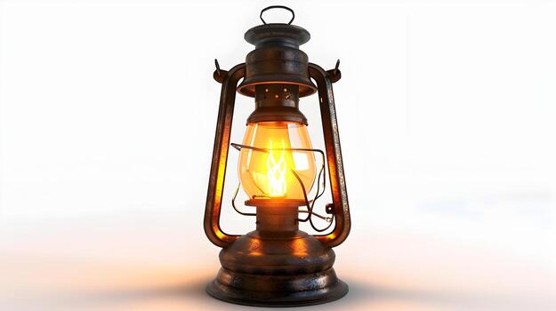 Lantern Icon Glowing with Warm Light,Symbolizing Historical and Guidance photo