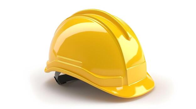 Hard Hat Icon Symbolizing Construction Engineering and Worker Safety on White Background photo