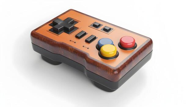 Vintage 3D Joystick Icon Representing Classic Gaming Nostalgia and Digital Entertainment photo