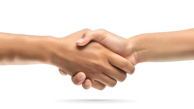 3D Handshake Icon Representing Partnerships and Business Agreements on White Background photo