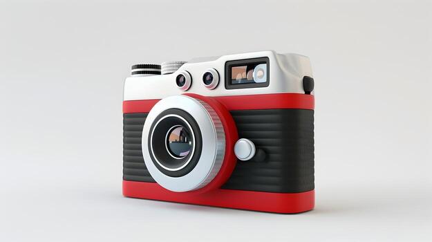 Modern DSLR Icon Symbolizing Photography and Capturing Memorable Moments on White Background photo