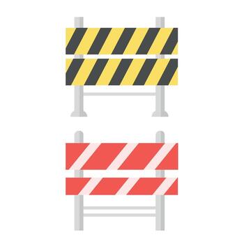 Construction safety barricades in bright colors vector