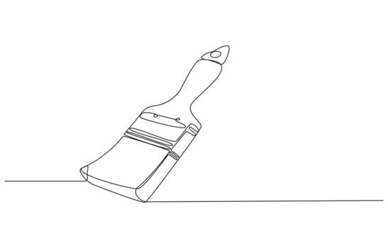 pintar soltero continuo línea arte, pintura herramienta vector