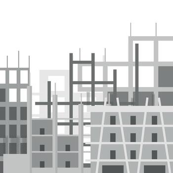 Modern construction site in grey tones vector