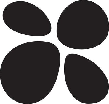 Abstract Circular Pattern of Four Black Oval Shapes on White Background vector