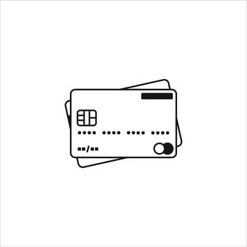 Minimalist flat design credit card icon with chip and embossed numbers, great for banking and online shopping concepts vector