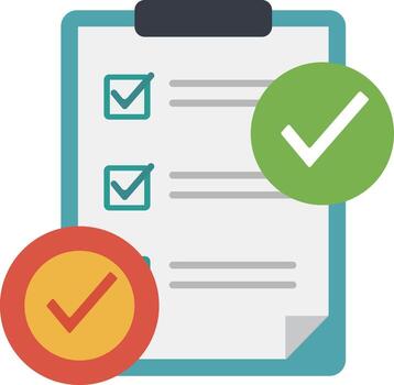 Checklist Clipboard Icon with Check Marks Illustration vector